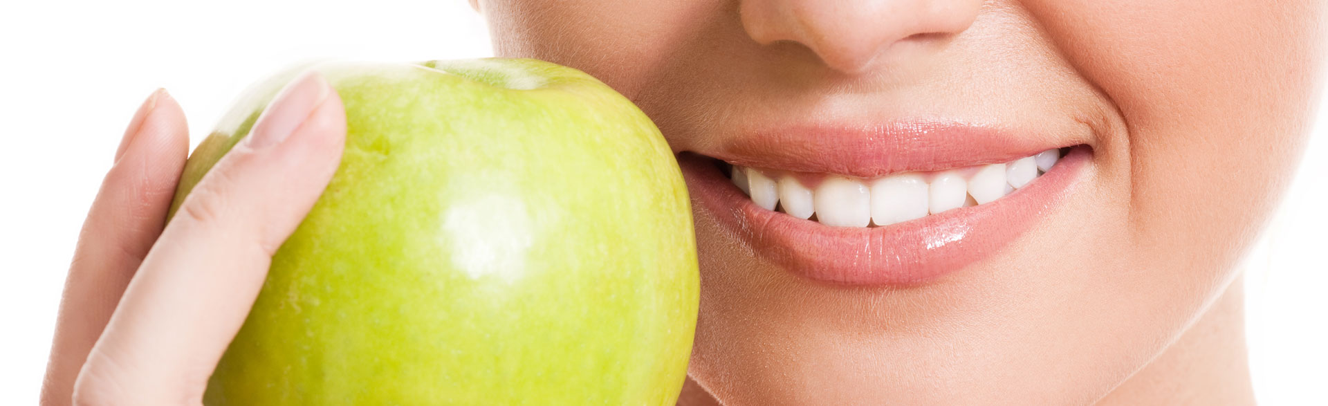 Woman holding an apple