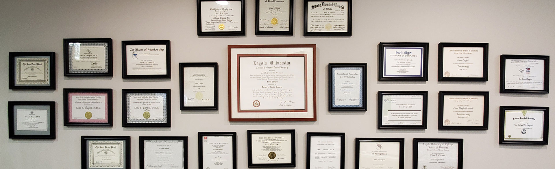 Dr. Sima F. Chegini - Certificates